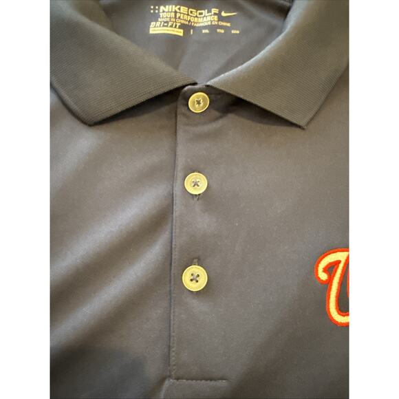 Washington Nationals Polo Shirt Mens XXL Blue Nike Golf Tour Performance Dri-Fit - Picture 6 of 12